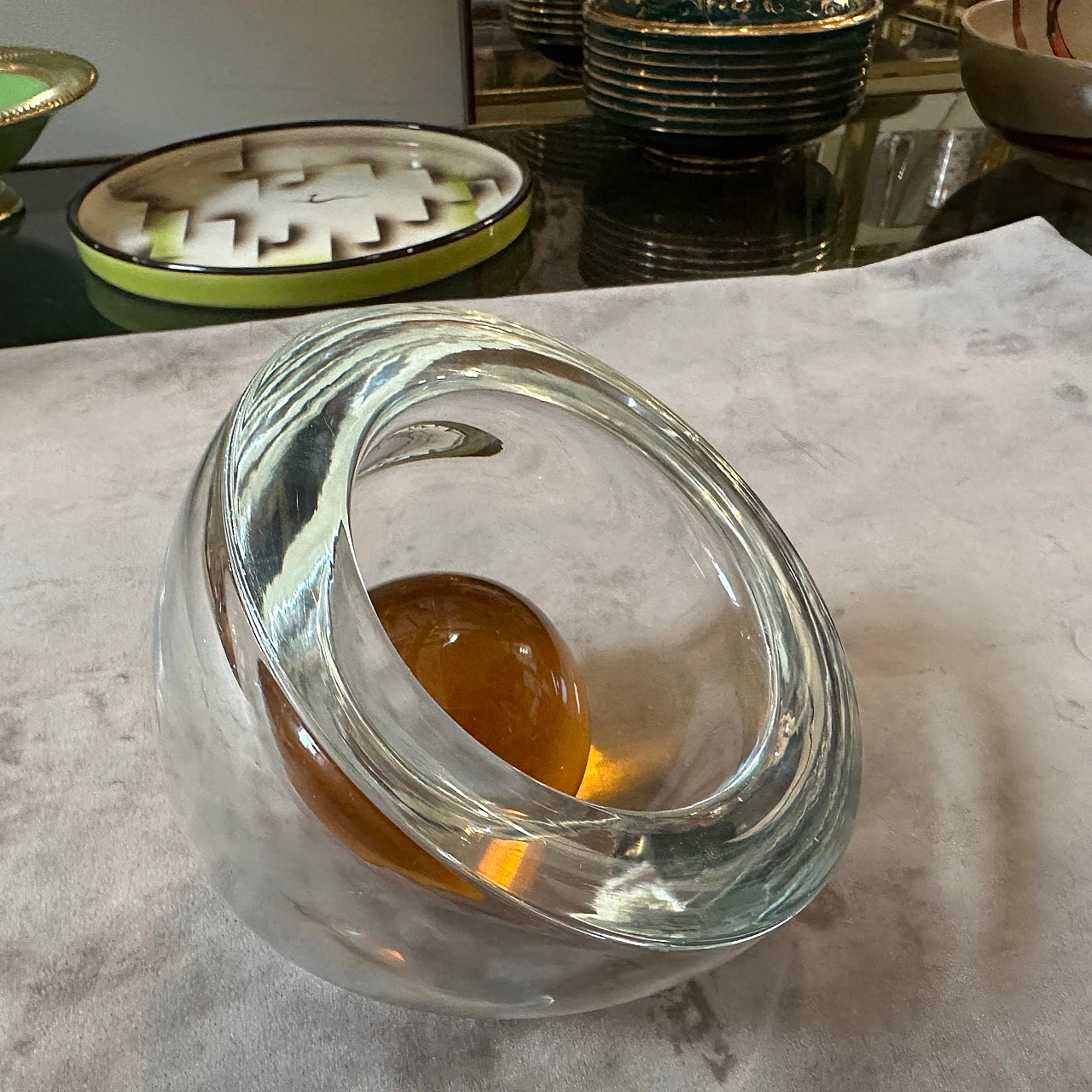 Murano glass ashtray by Alfredo Barbini, 1980s 11