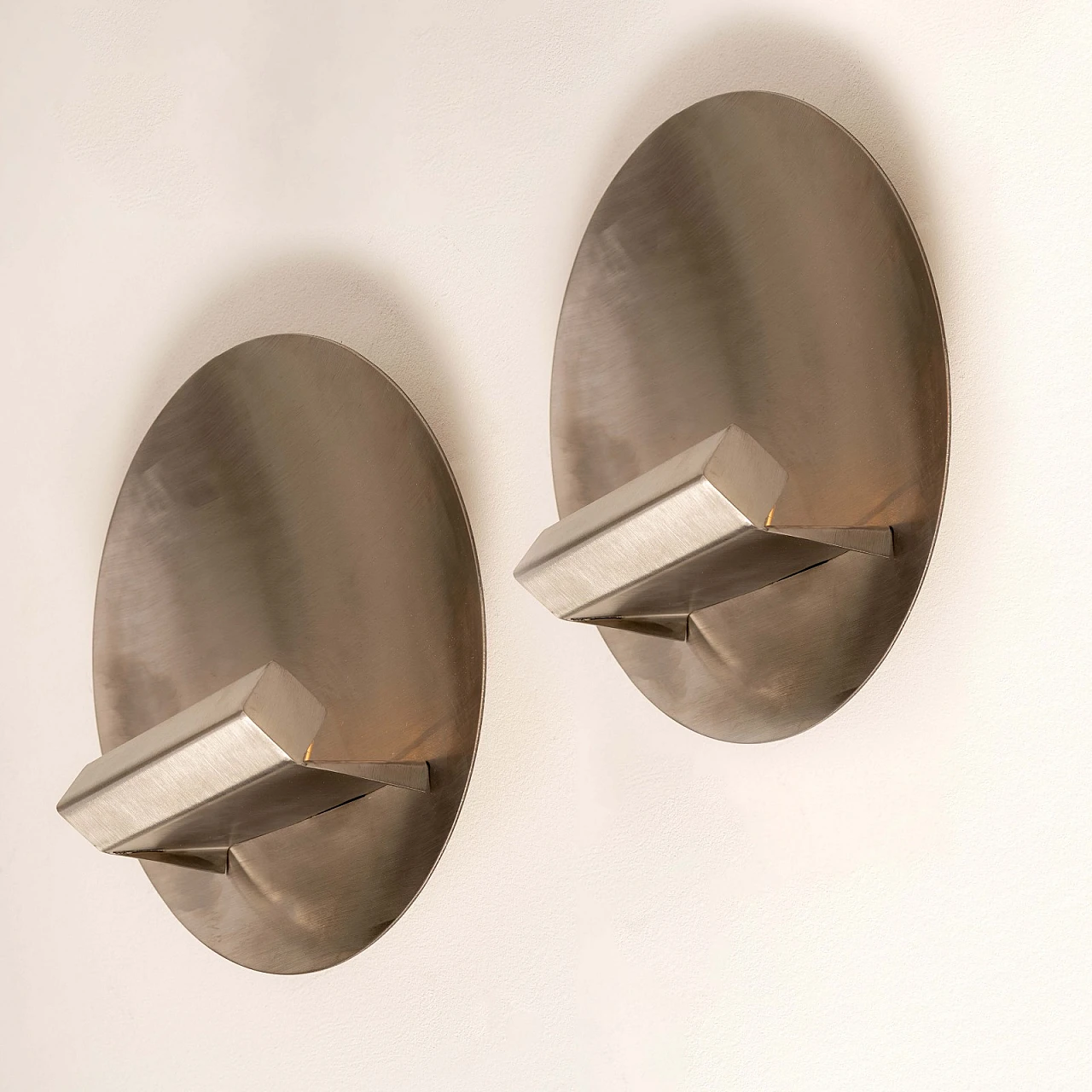 Pair of French Stainless Steel Wall Sconces by Maria Pergay, 1970s 1