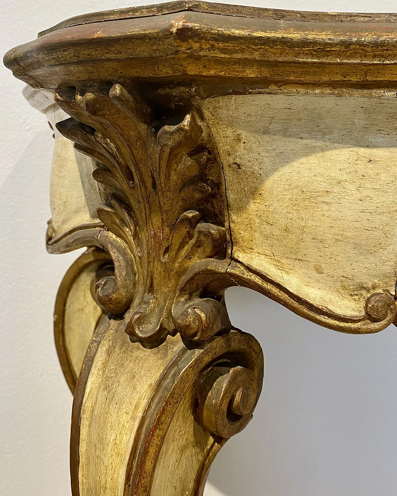 Louis XV style lacquered and gilded wood console and mirror, 1950s 8