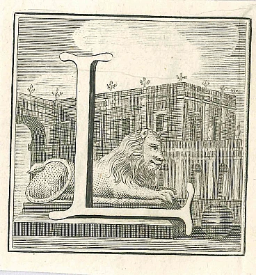 Gaspare Vanvitelli (Gaspar Van Wittel), Letter of the Alphabet L, Etching  18th century