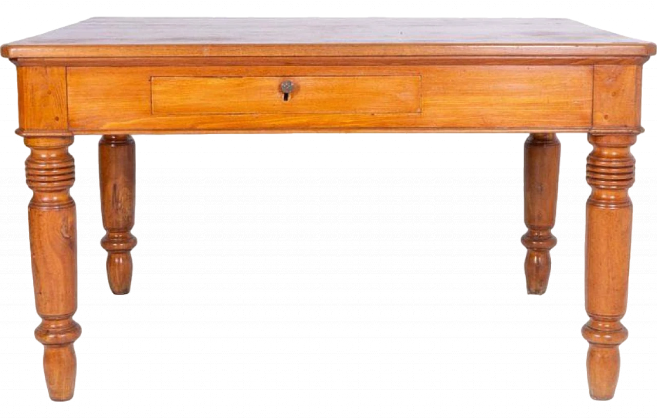 Wooden table with central drawer 7