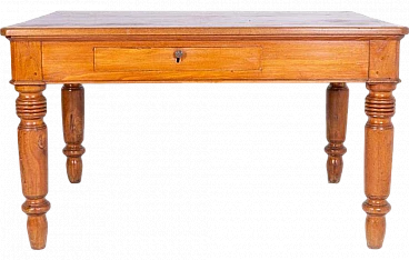 Wooden table with central drawer