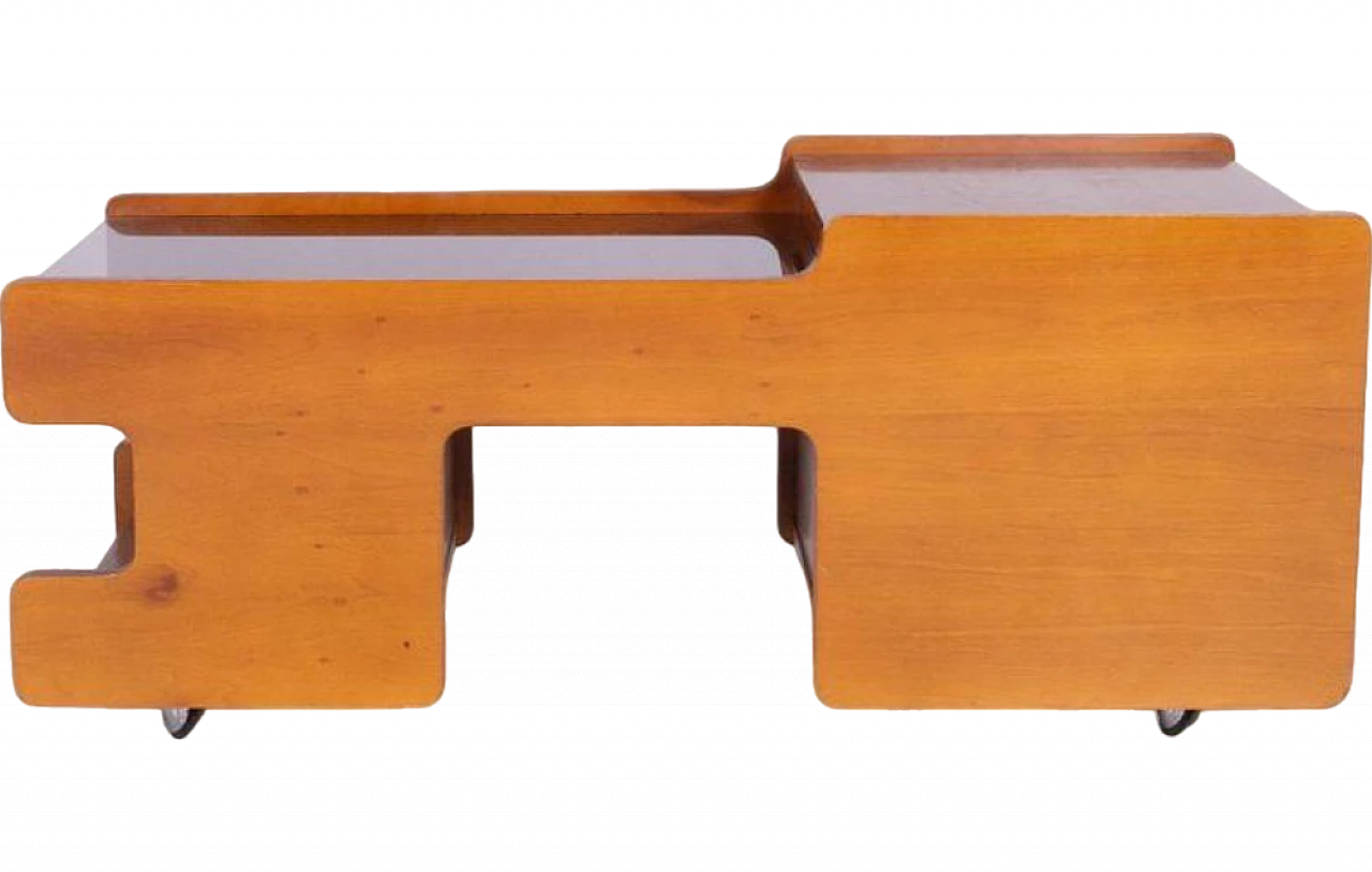 Wooden coffee table with bar compartment 12