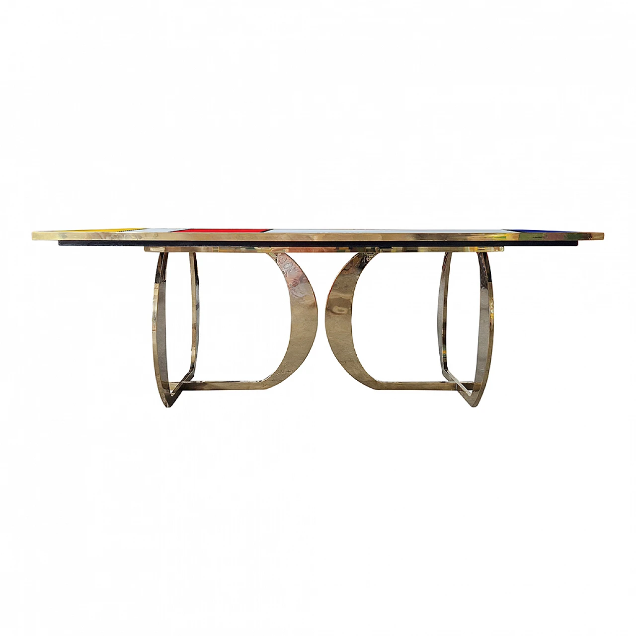 Mondrian-style Murano glass top table, 1990s 5