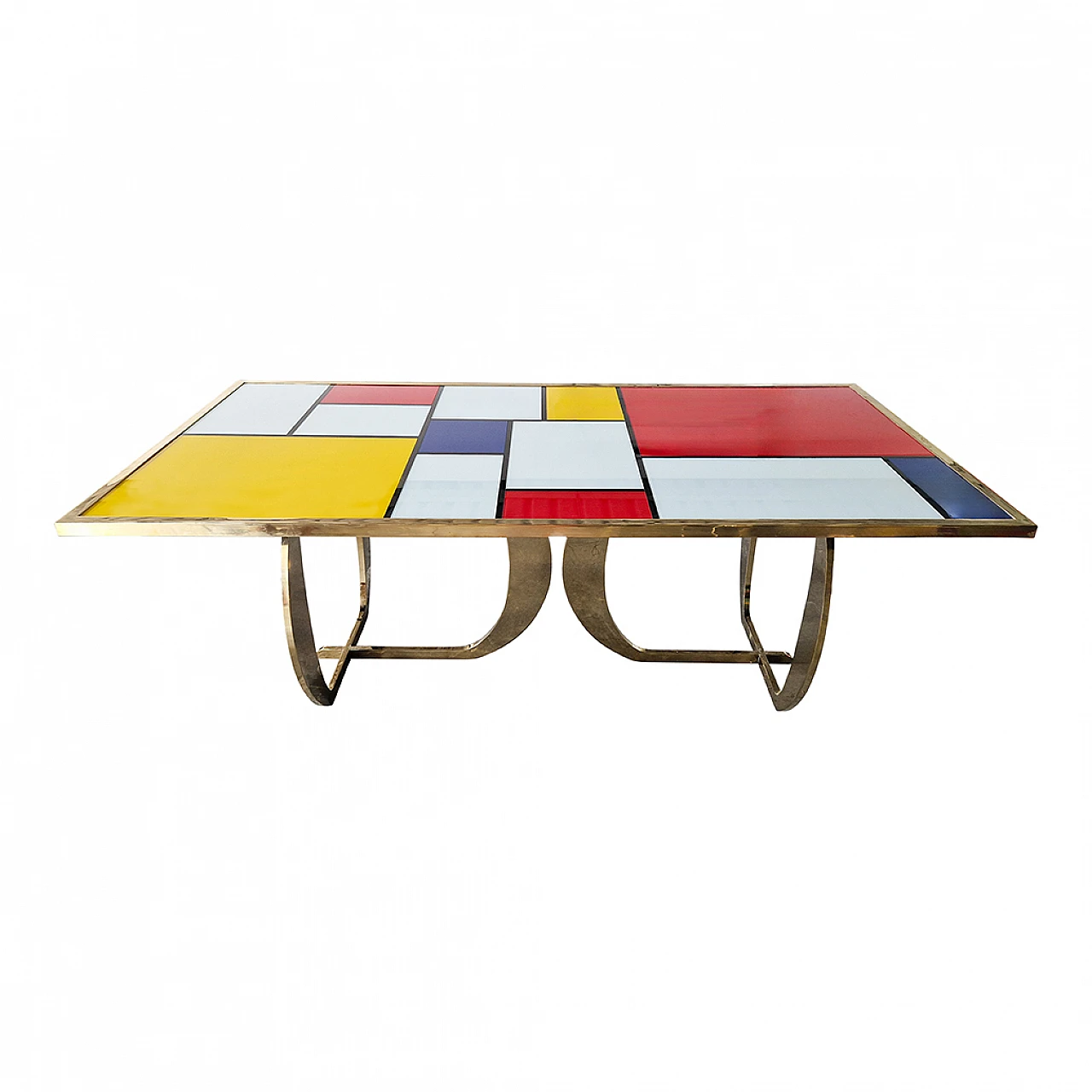 Mondrian-style Murano glass top table, 1990s 6