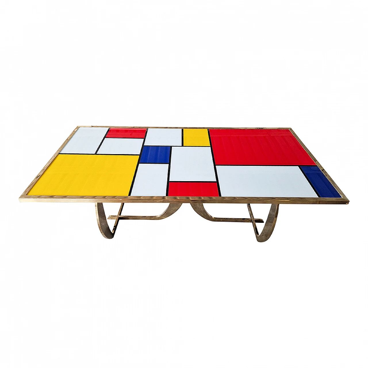 Mondrian-style Murano glass top table, 1990s 7