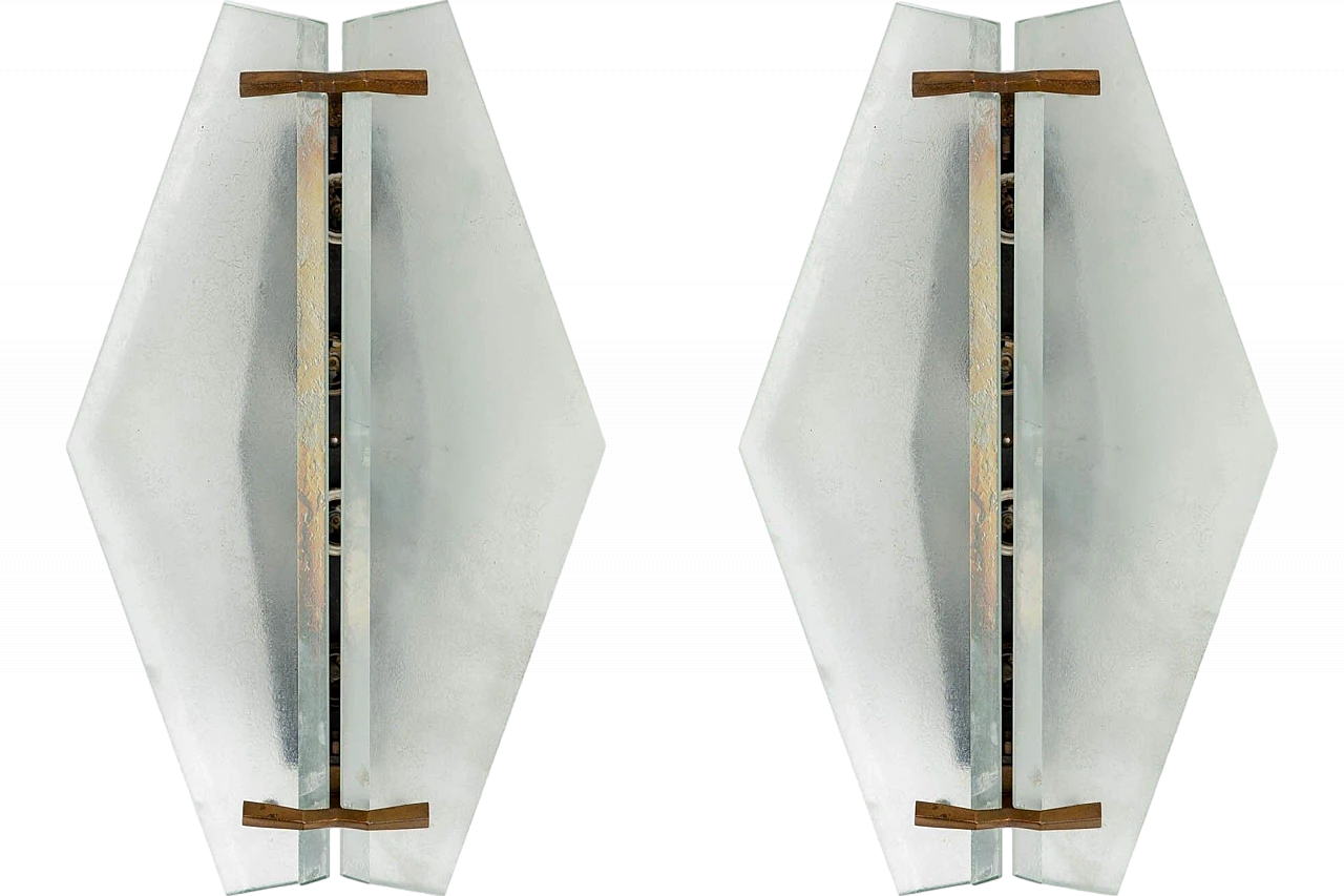 Pair of 1943 wall lights by Max Ingrand for Fontana Arte, 1960s 11