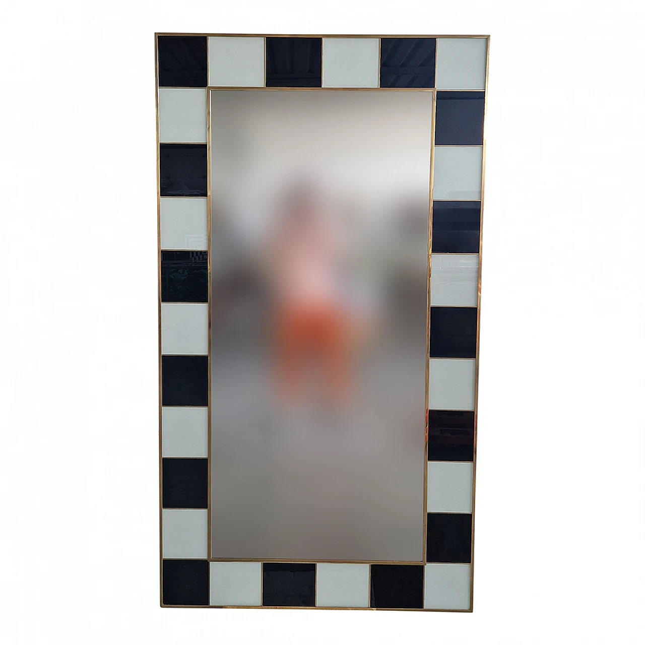 Black and white Murano glass mirror, 1980s 1