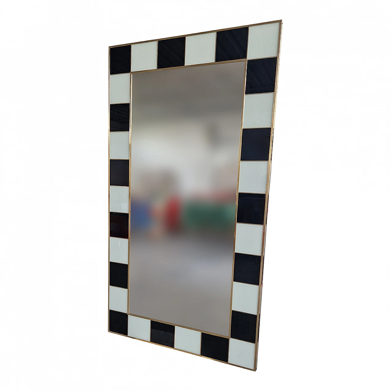 Black and white Murano glass mirror, 1980s 2