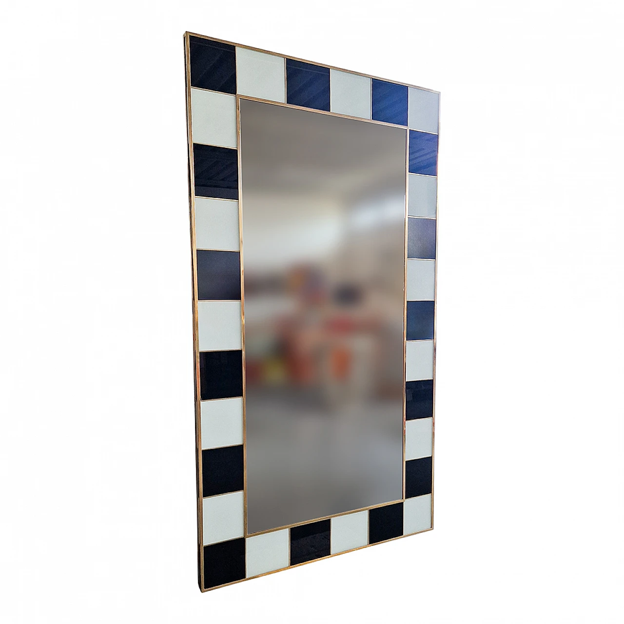 Black and white Murano glass mirror, 1980s 3