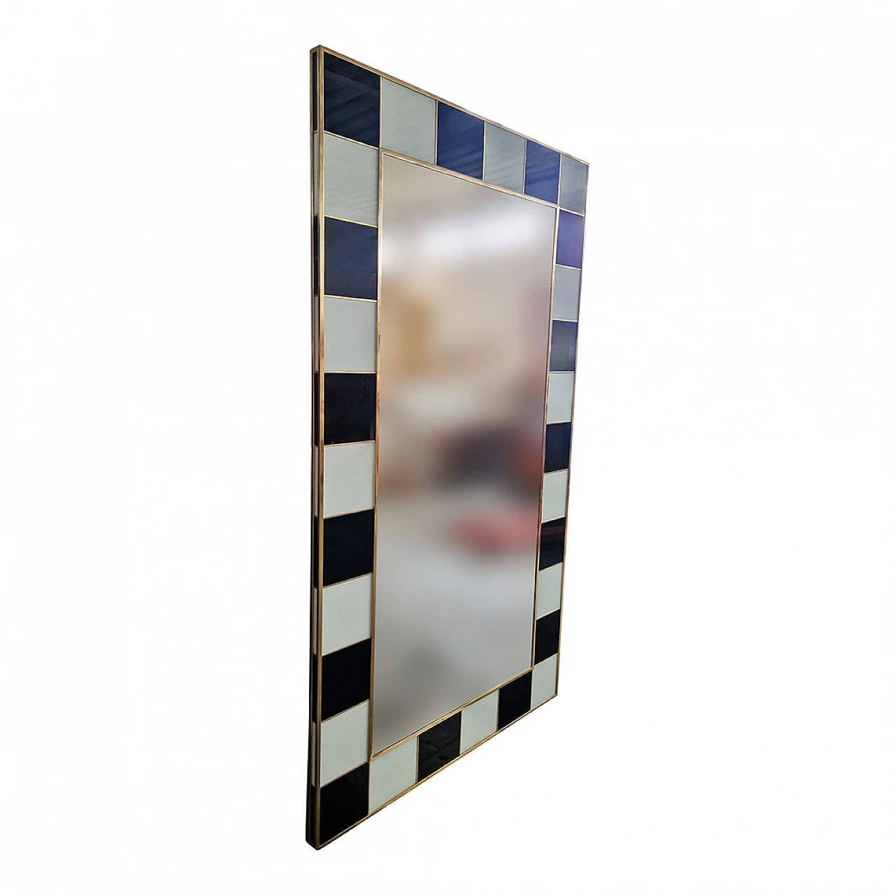 Black and white Murano glass mirror, 1980s 4