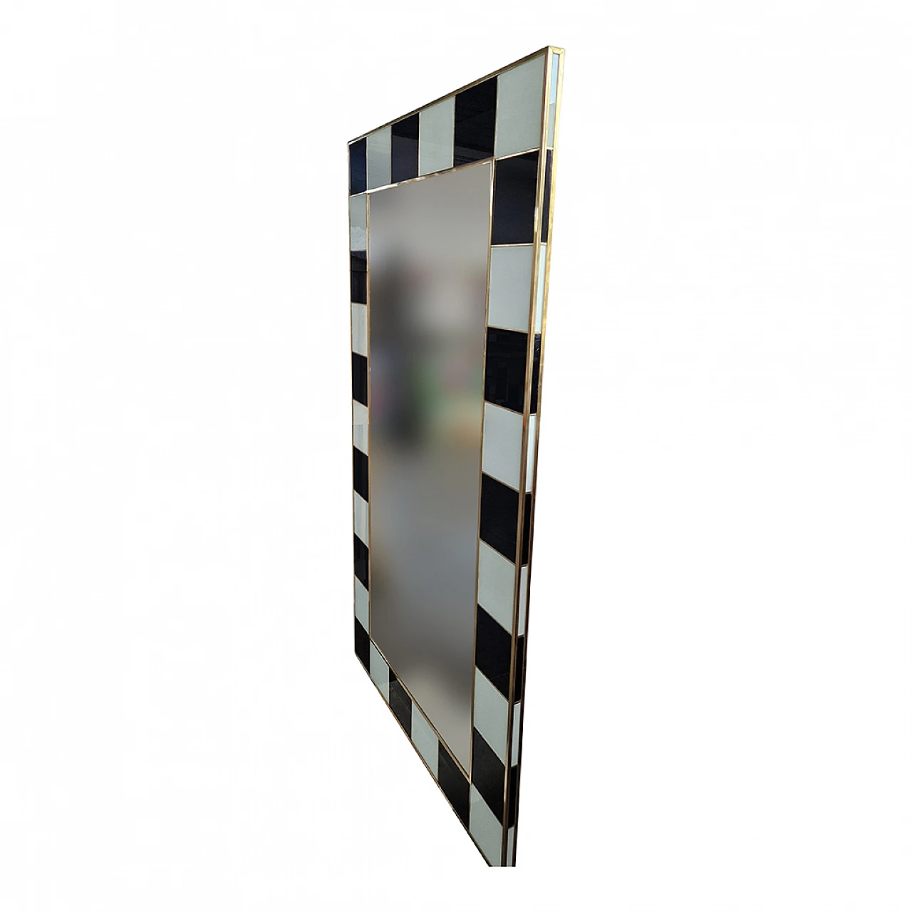 Black and white Murano glass mirror, 1980s 5