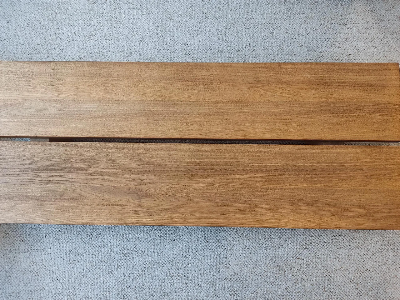 Solid oak coffee table with rectangular legs, 1980s 3