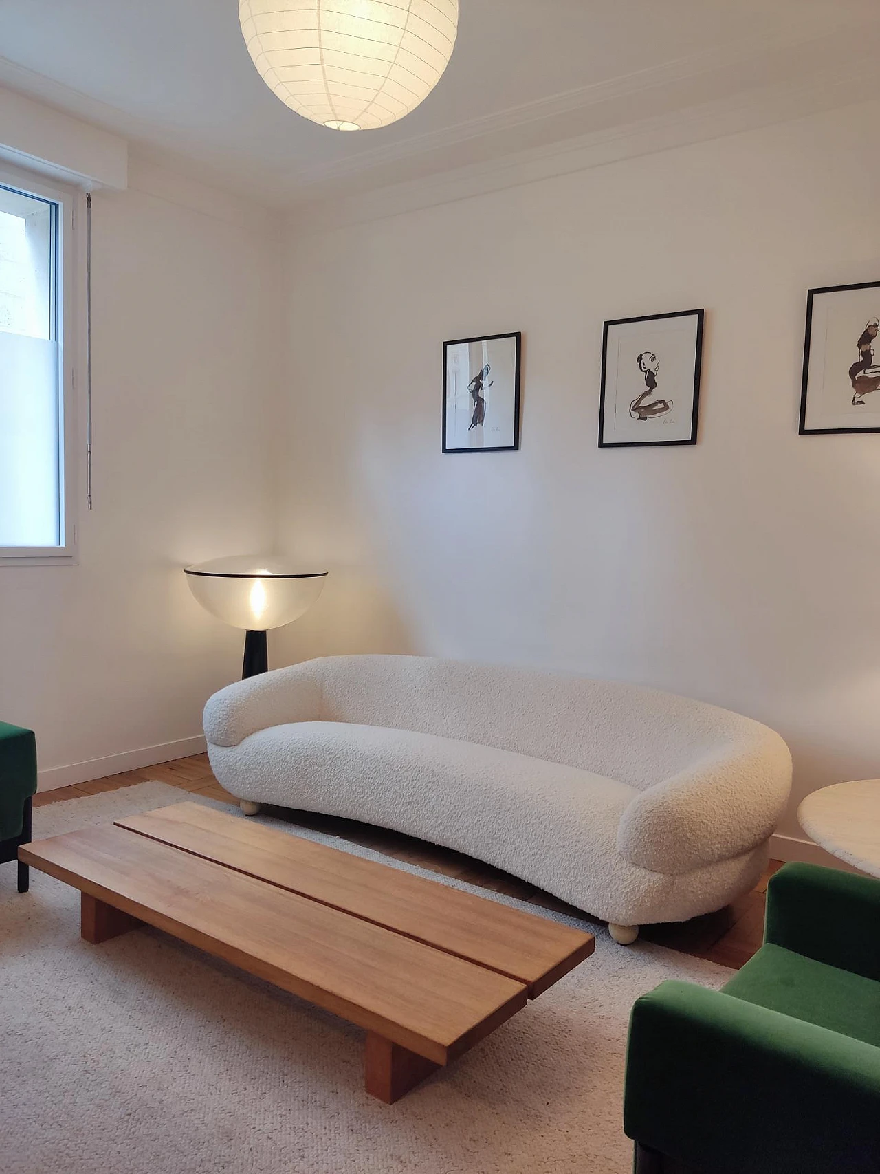 Solid oak coffee table with rectangular legs, 1980s 5