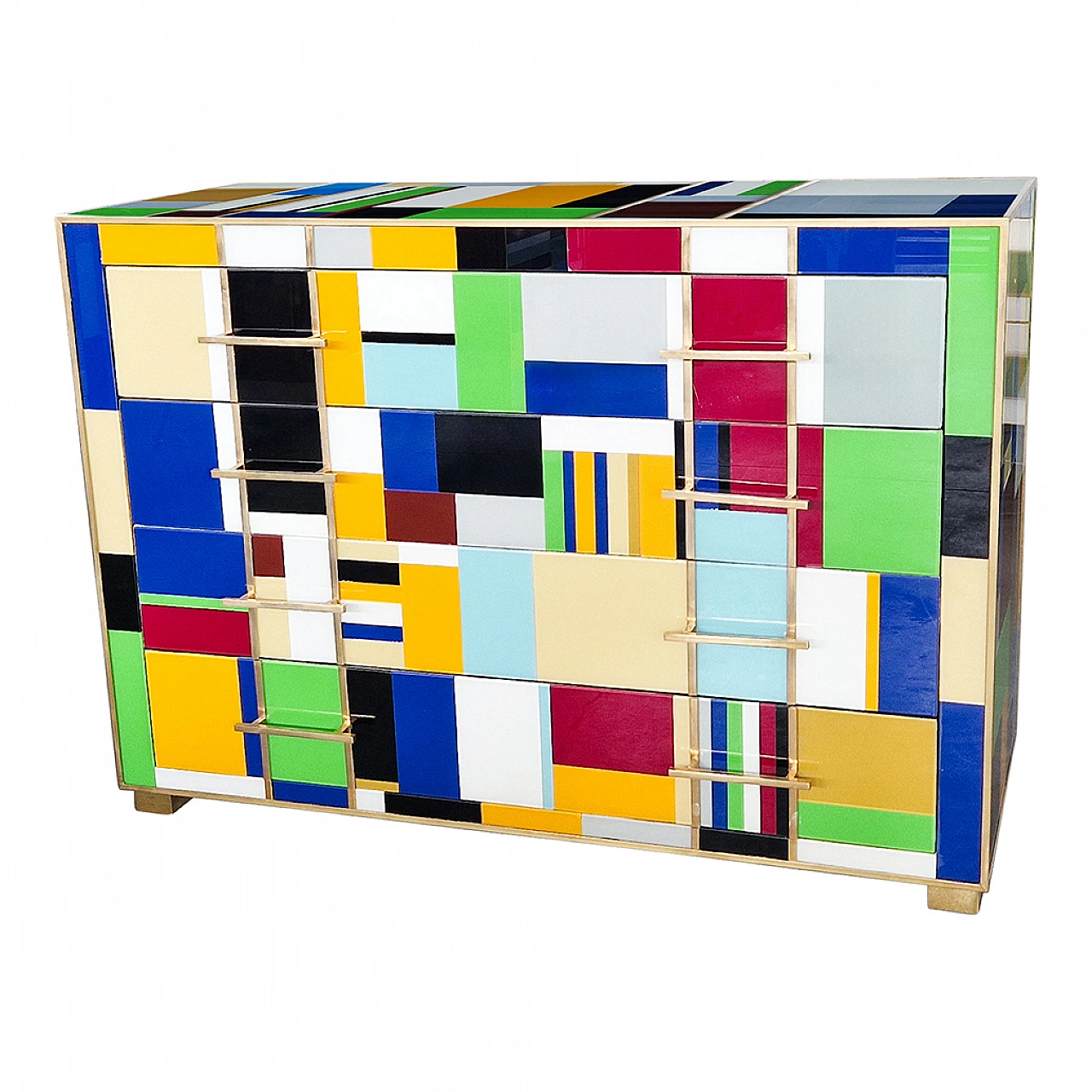 Four-drawer Murano glass dresser, 1980s 1