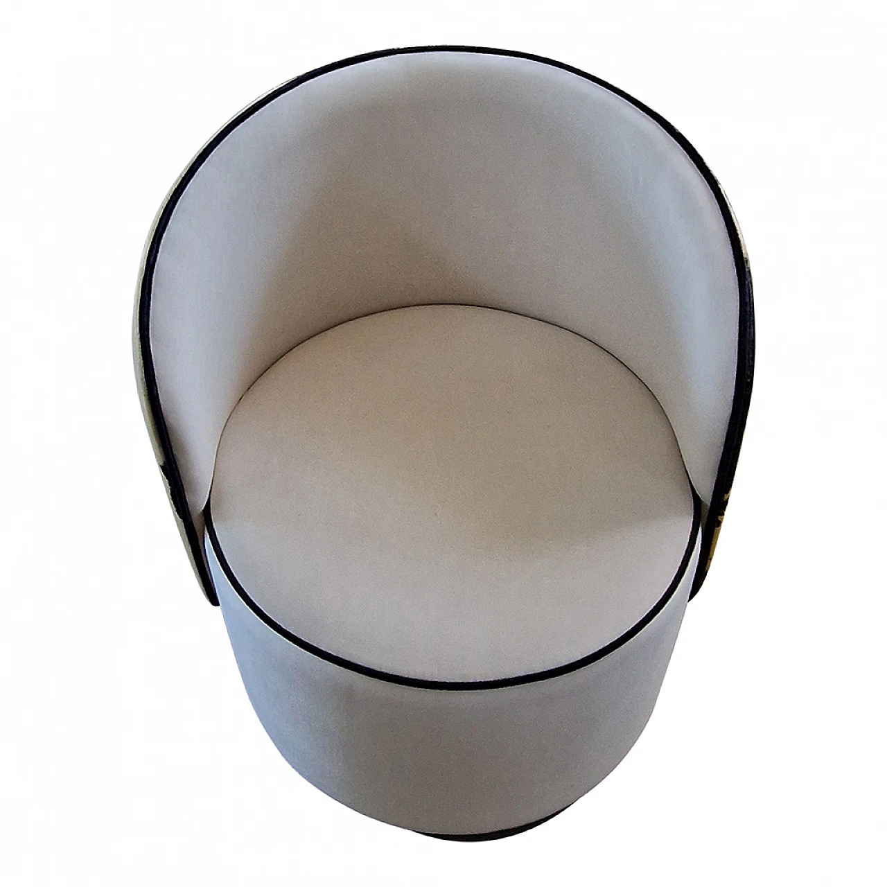 White velvet cockpit armchair, 1990s 4