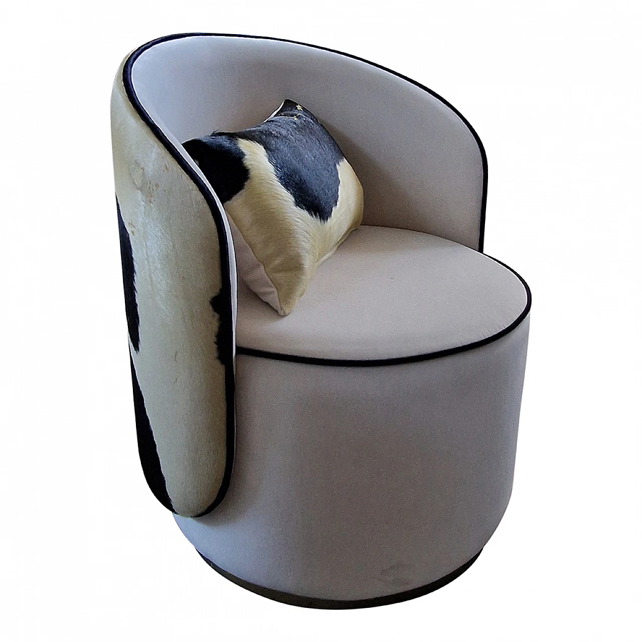 White velvet cockpit armchair, 1990s 5