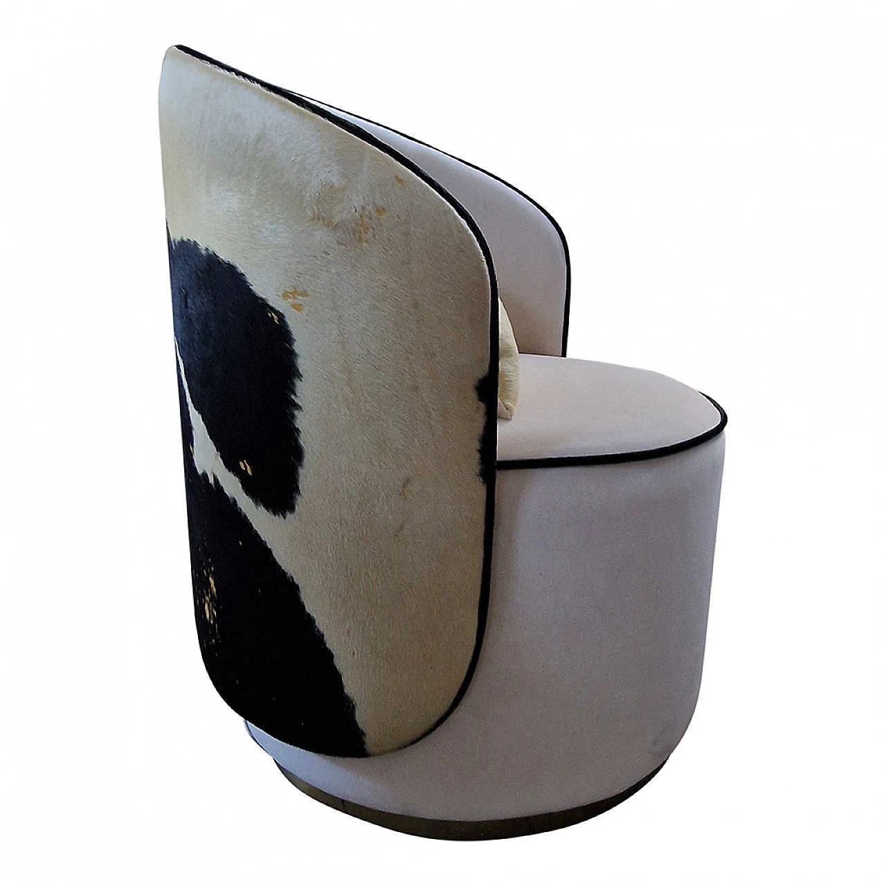 White velvet cockpit armchair, 1990s 6