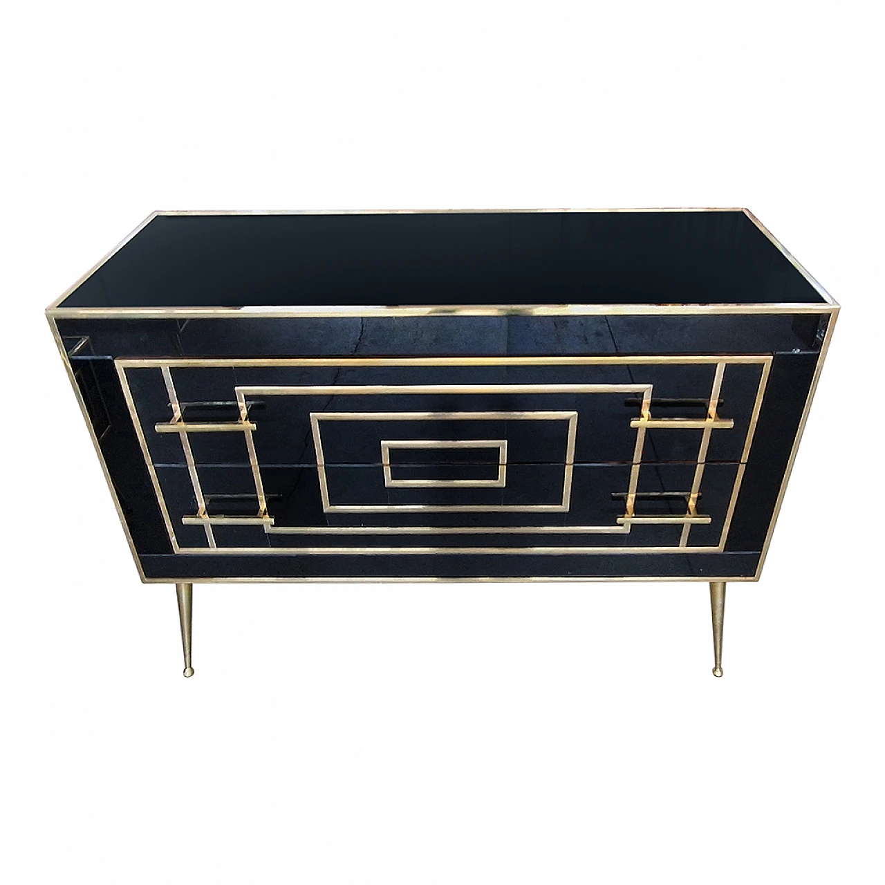 Black Murano glass two-drawer dresser, 1980s 3