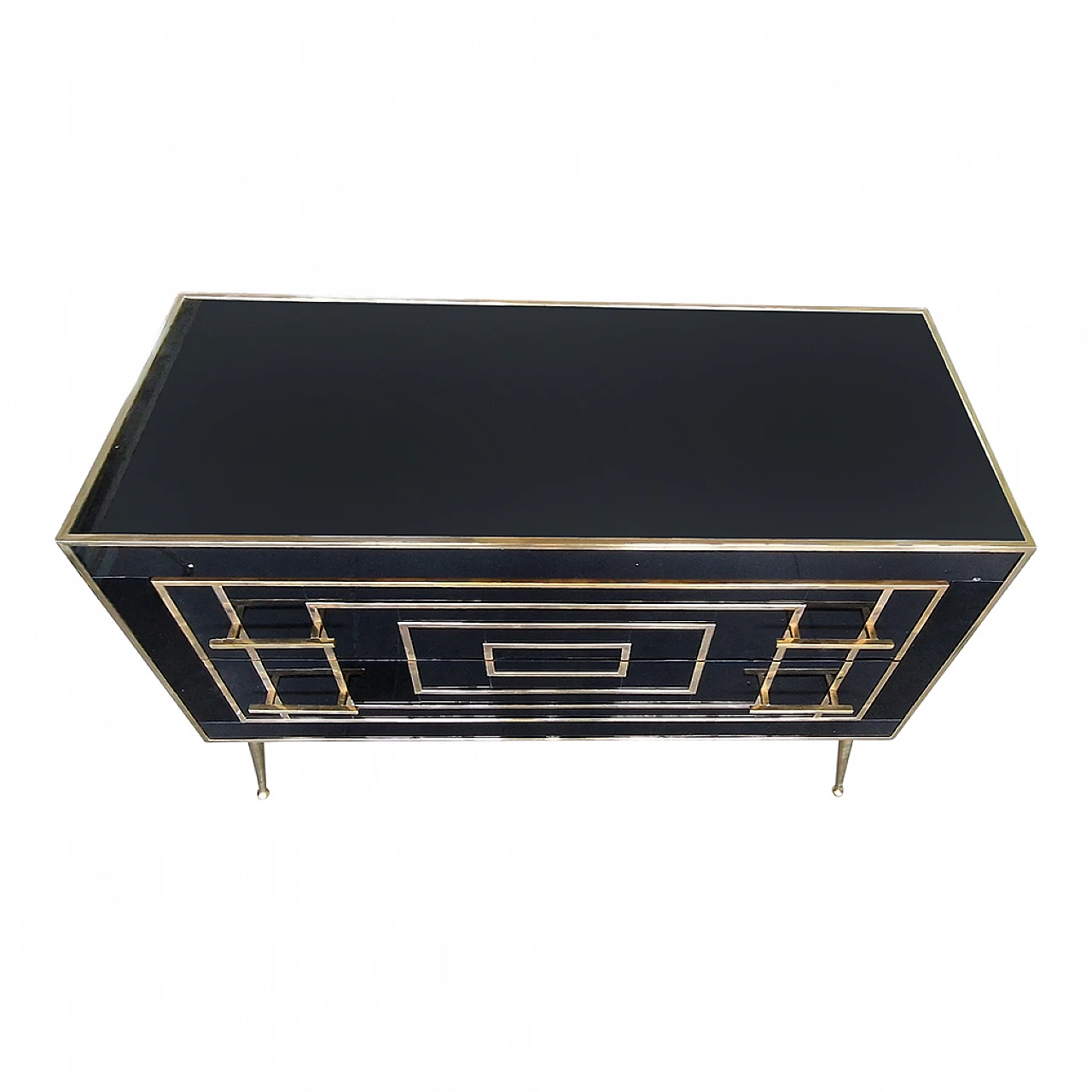 Black Murano glass two-drawer dresser, 1980s 4