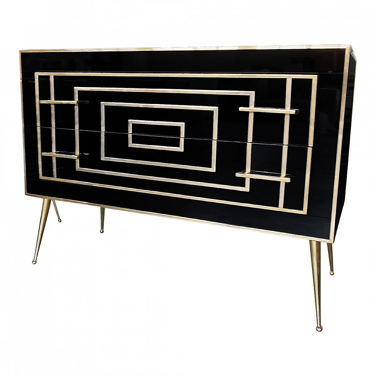 Black Murano glass two-drawer dresser, 1980s 7