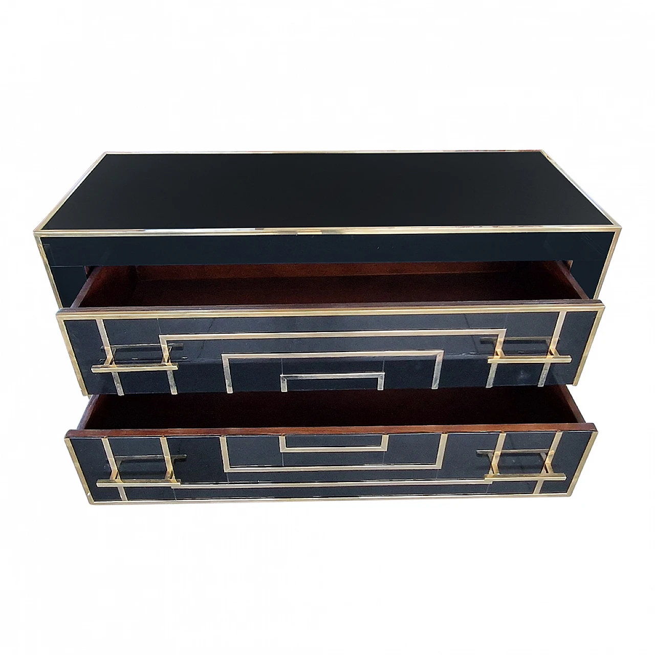 Black Murano glass two-drawer dresser, 1980s 9