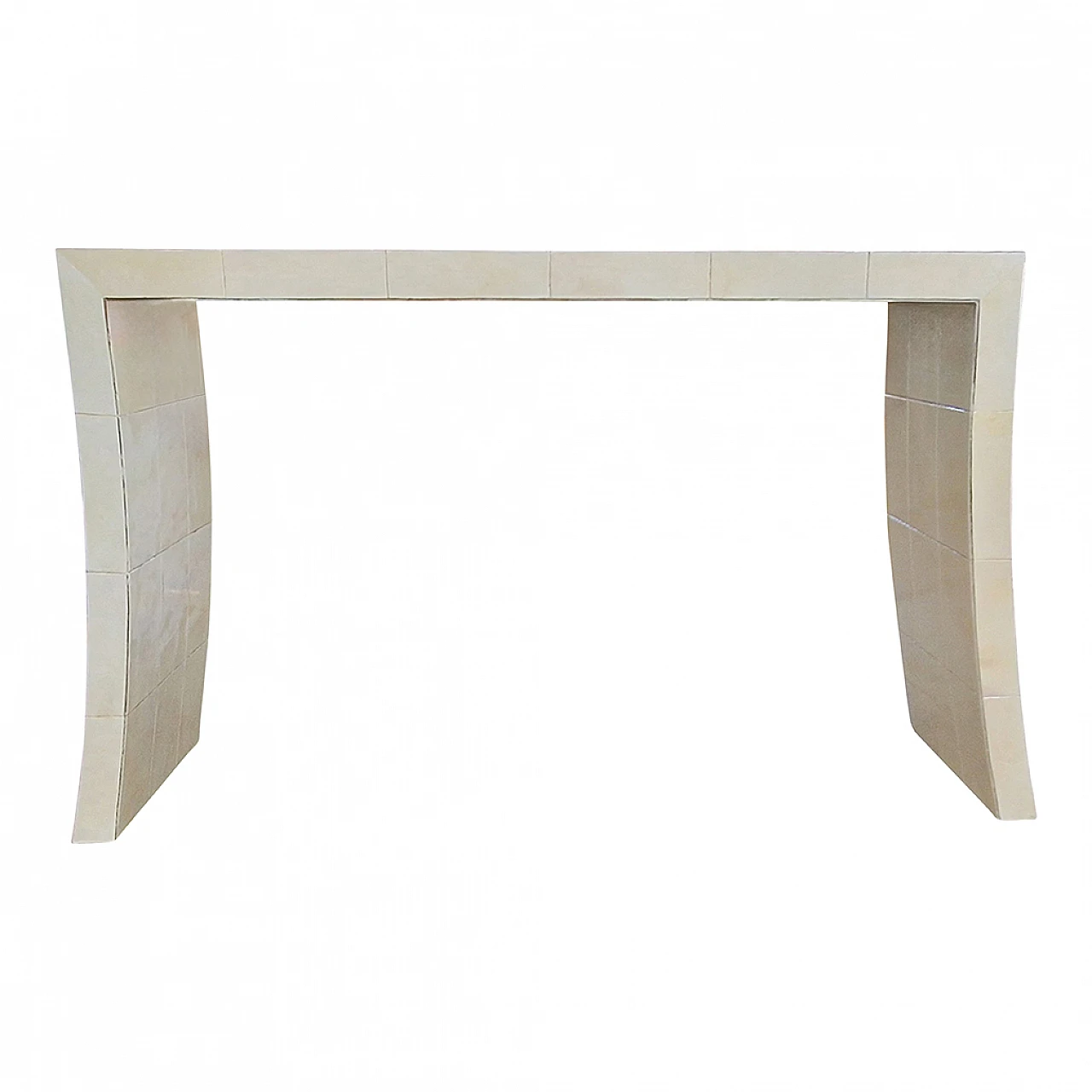 Parchment lattice console table, 1990s 1