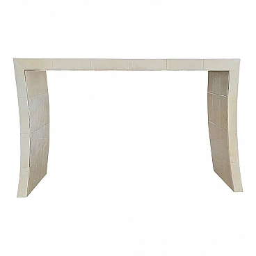 Parchment lattice console table, 1990s