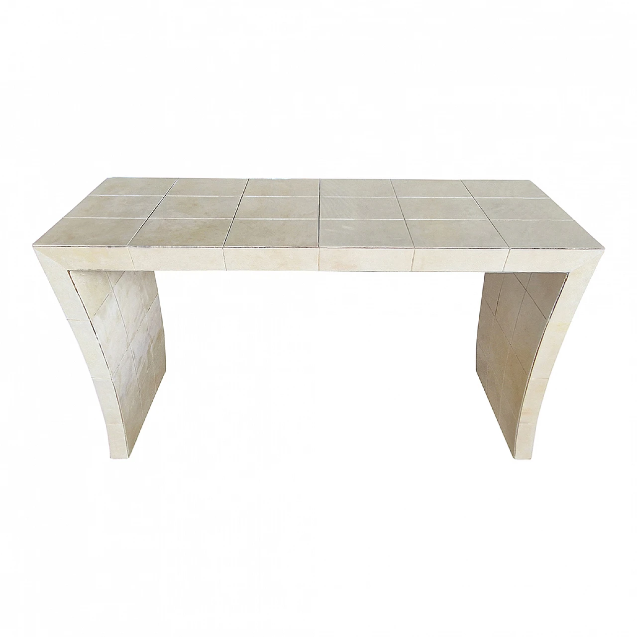 Parchment lattice console table, 1990s 2