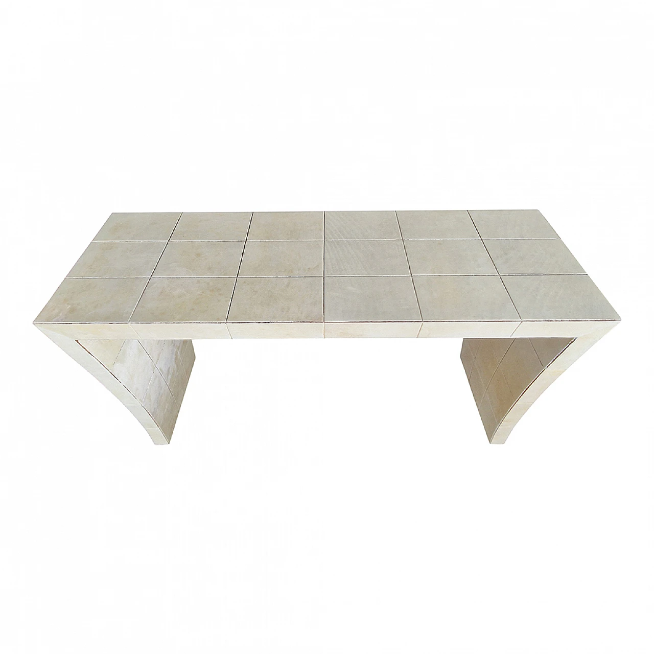 Parchment lattice console table, 1990s 3