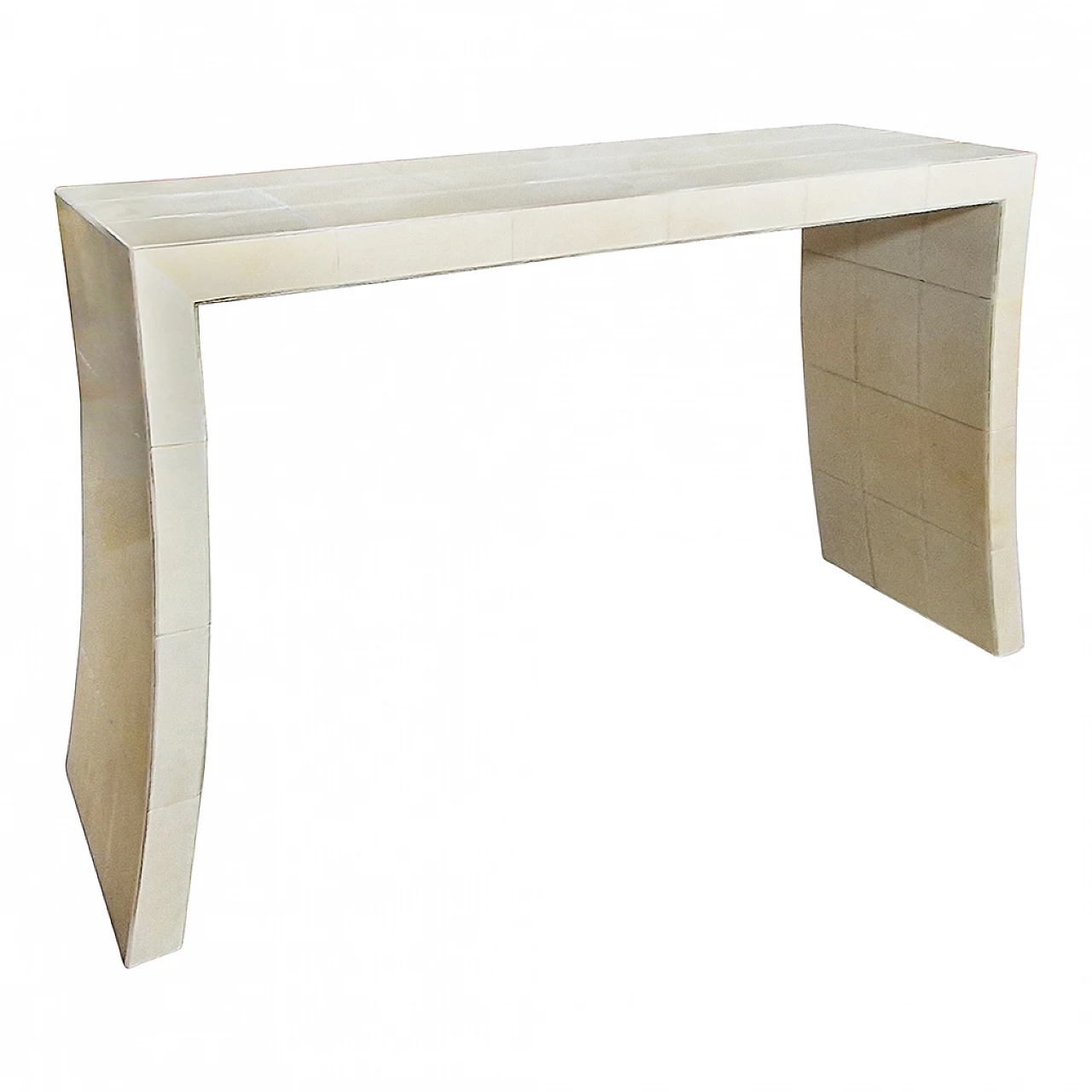 Parchment lattice console table, 1990s 5