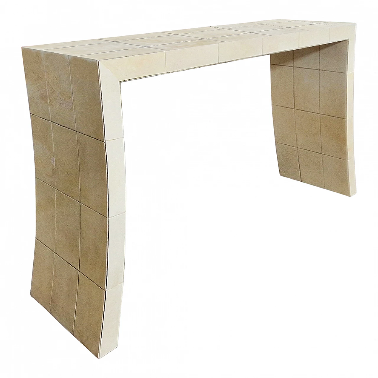 Parchment lattice console table, 1990s 6