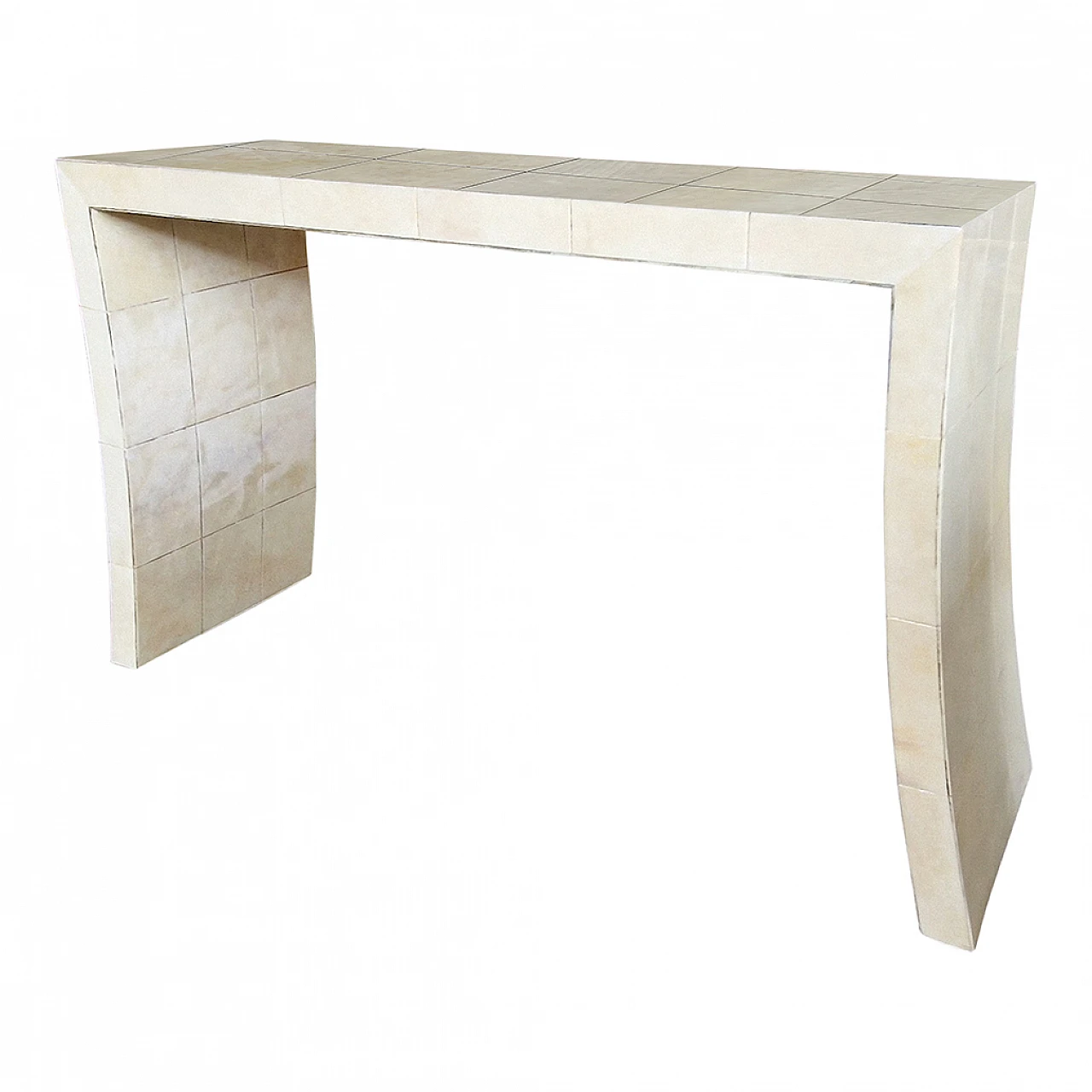 Parchment lattice console table, 1990s 7