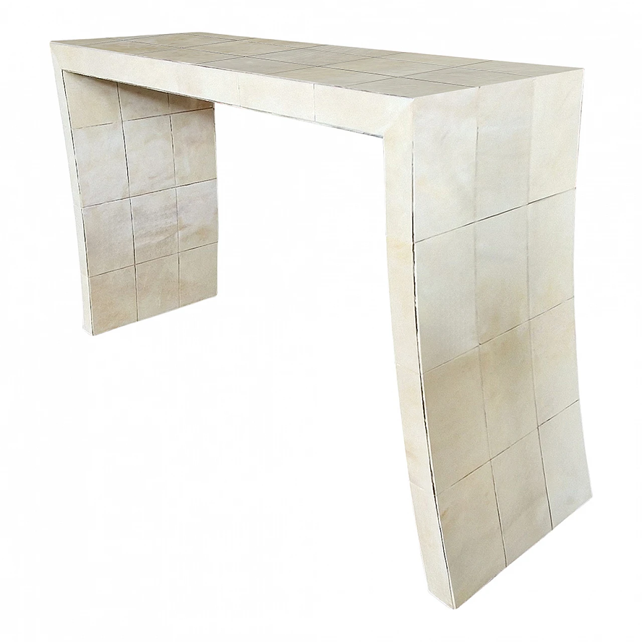 Parchment lattice console table, 1990s 8