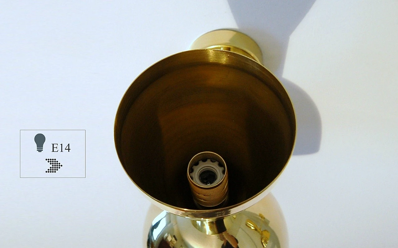 Stilnovo-style brass double-cone wall light 7