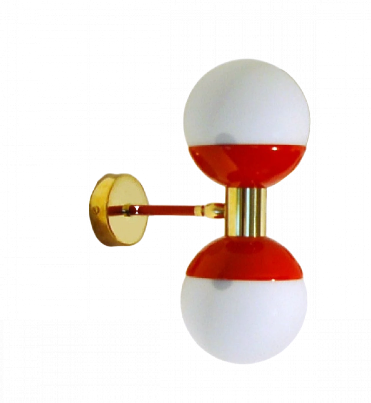 Applique a doppia sfera in vetro opalino 1