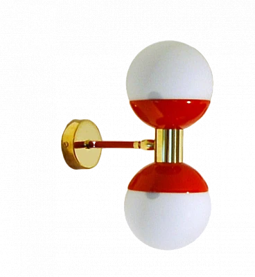 Double sphere opal glass wall light