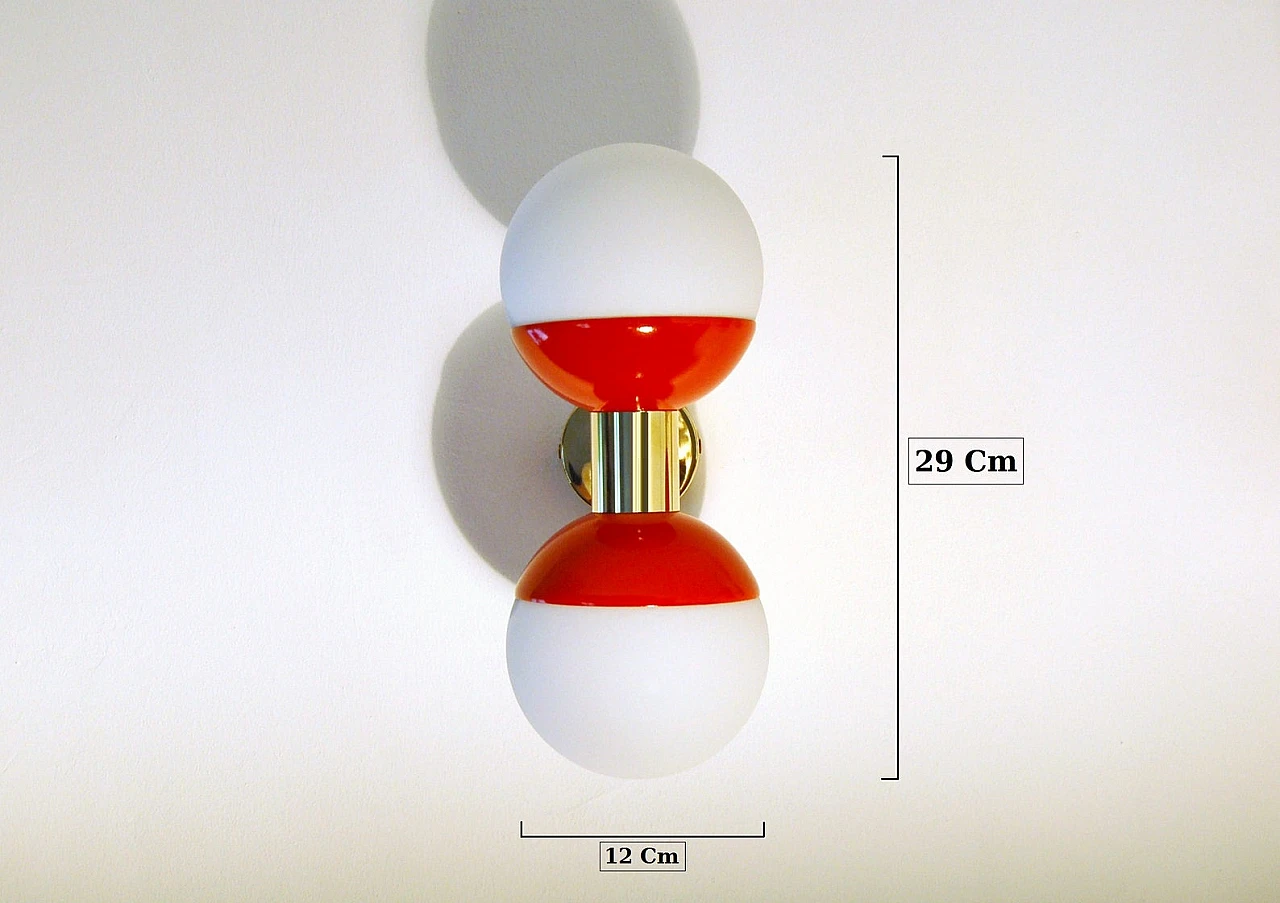 Applique a doppia sfera in vetro opalino 5