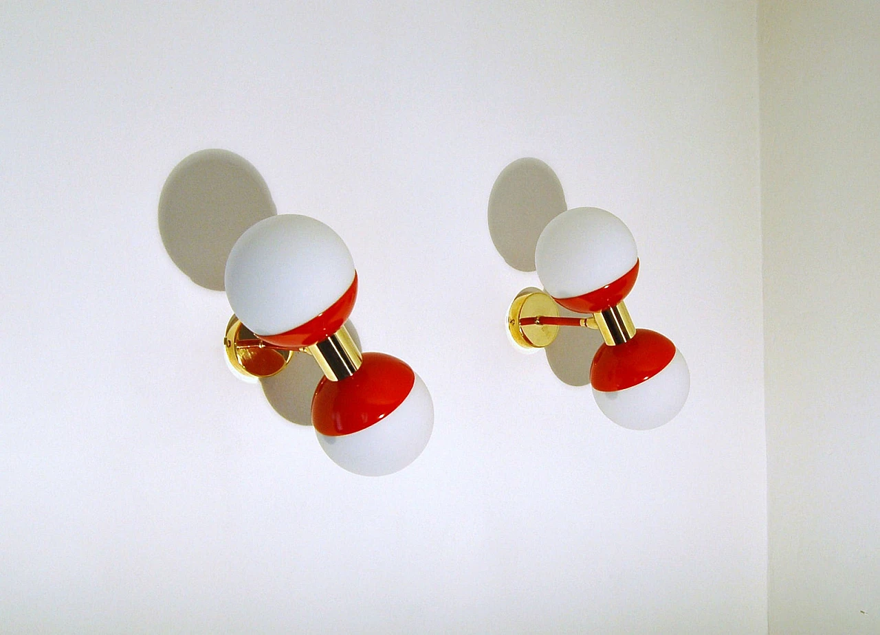 Double sphere opal glass wall light 9