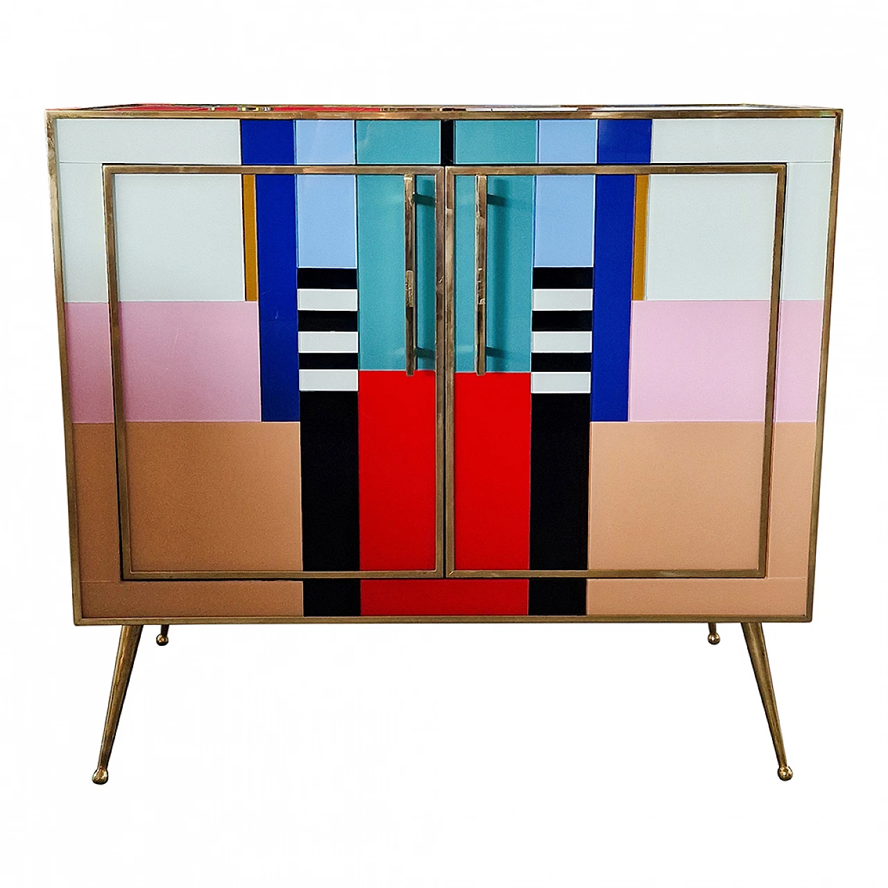 Multicoloured Murano glass sideboard, 1980s 2