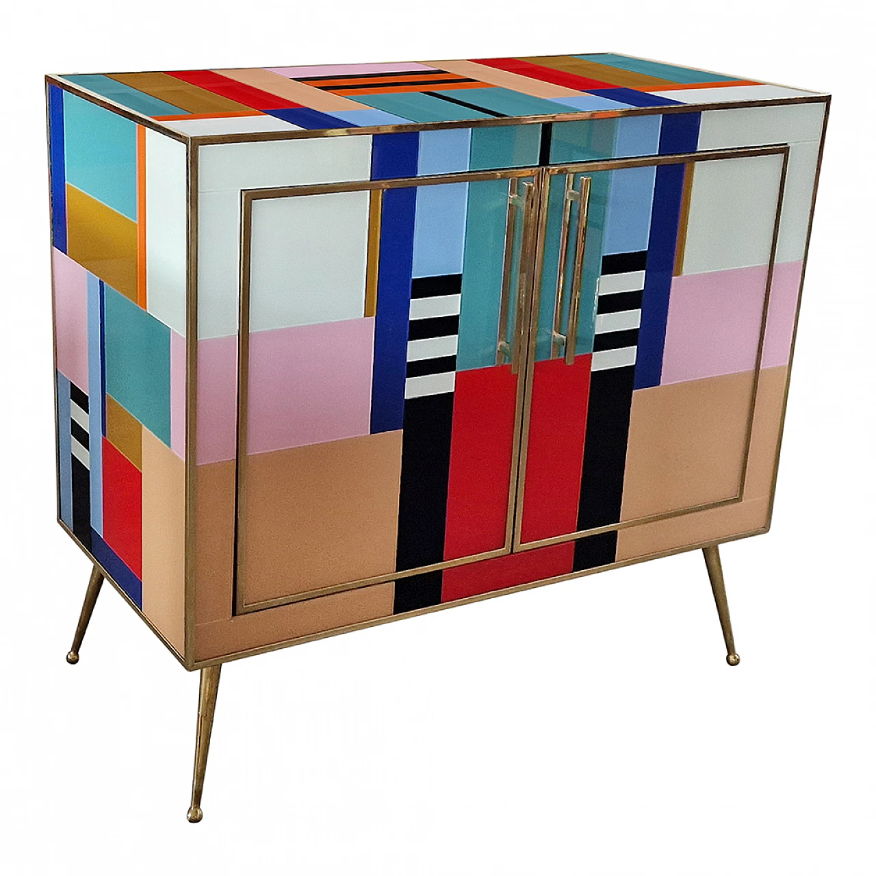 Multicoloured Murano glass sideboard, 1980s 6