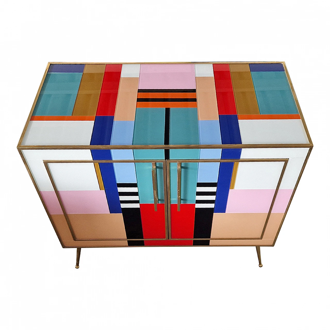 Multicoloured Murano glass sideboard, 1980s 9