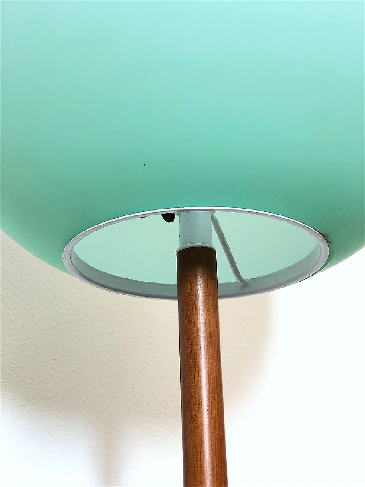 Cherry wood and glass floor lamp by Targhetti, 1970s 5