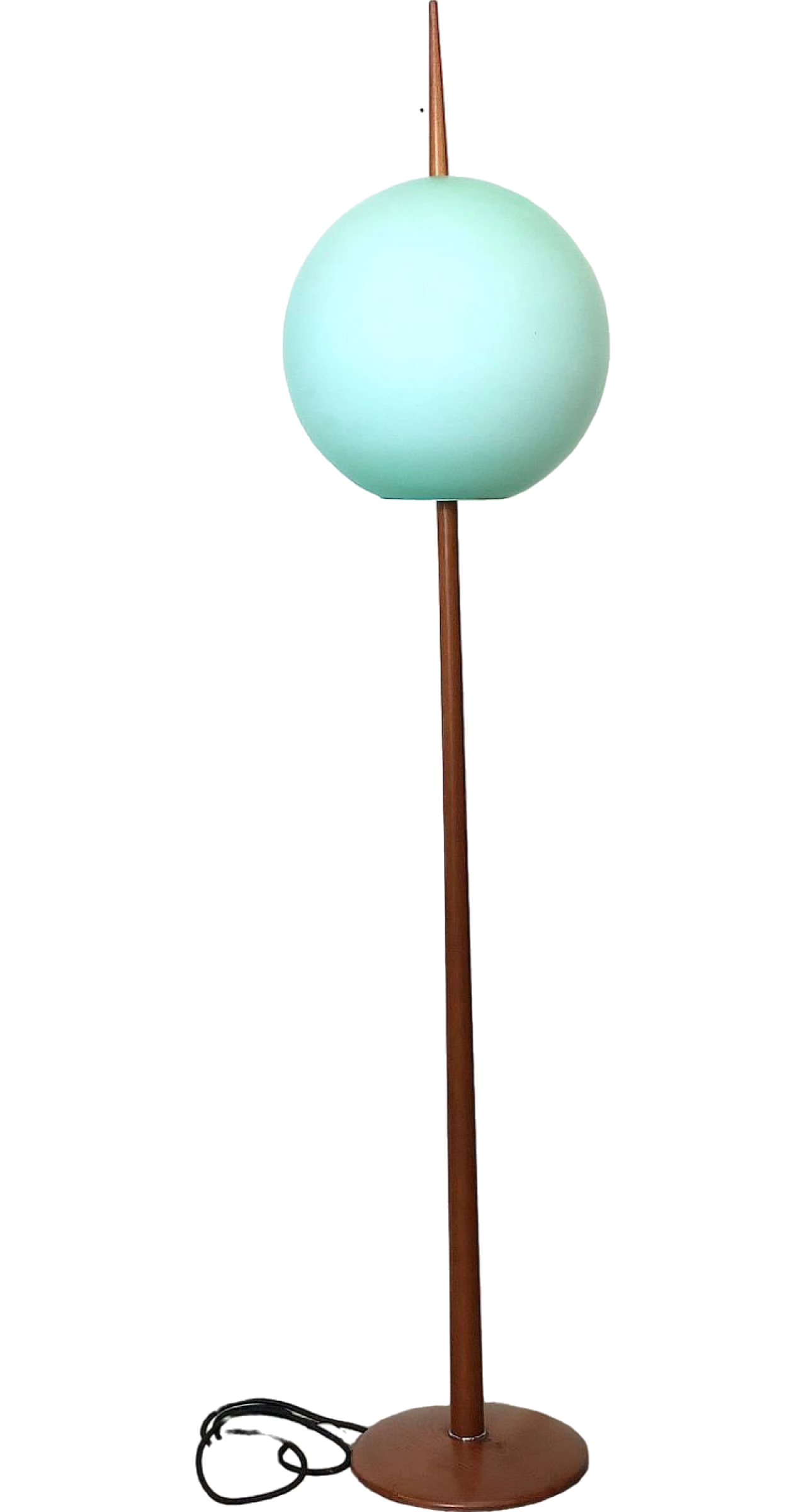 Cherry wood and glass floor lamp by Targhetti, 1970s 11