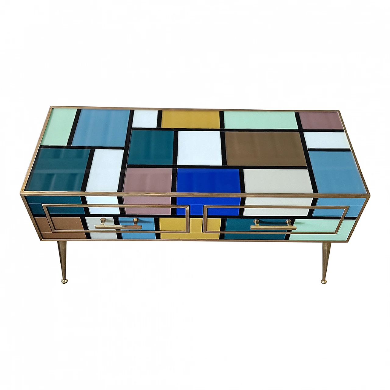 Multicoloured Murano glass coffee table, 1980s 3