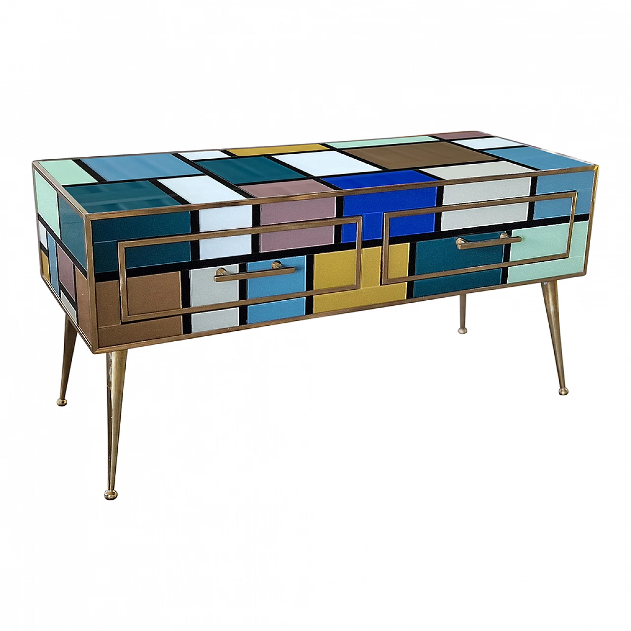 Multicoloured Murano glass coffee table, 1980s 4