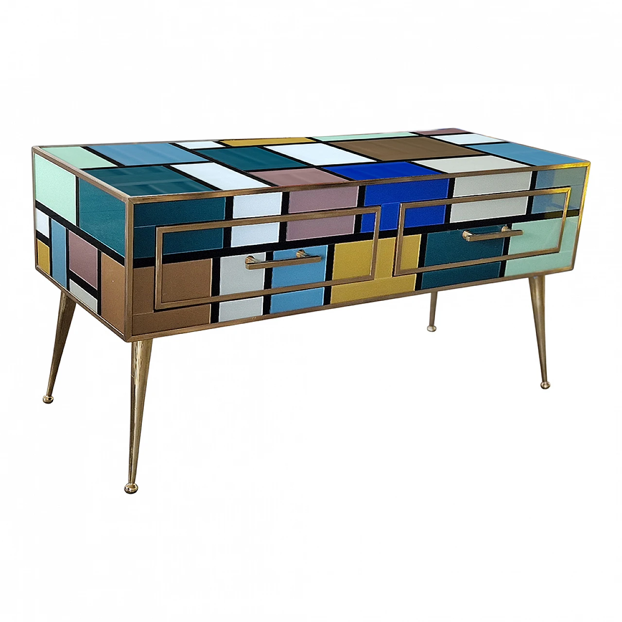 Multicoloured Murano glass coffee table, 1980s 5