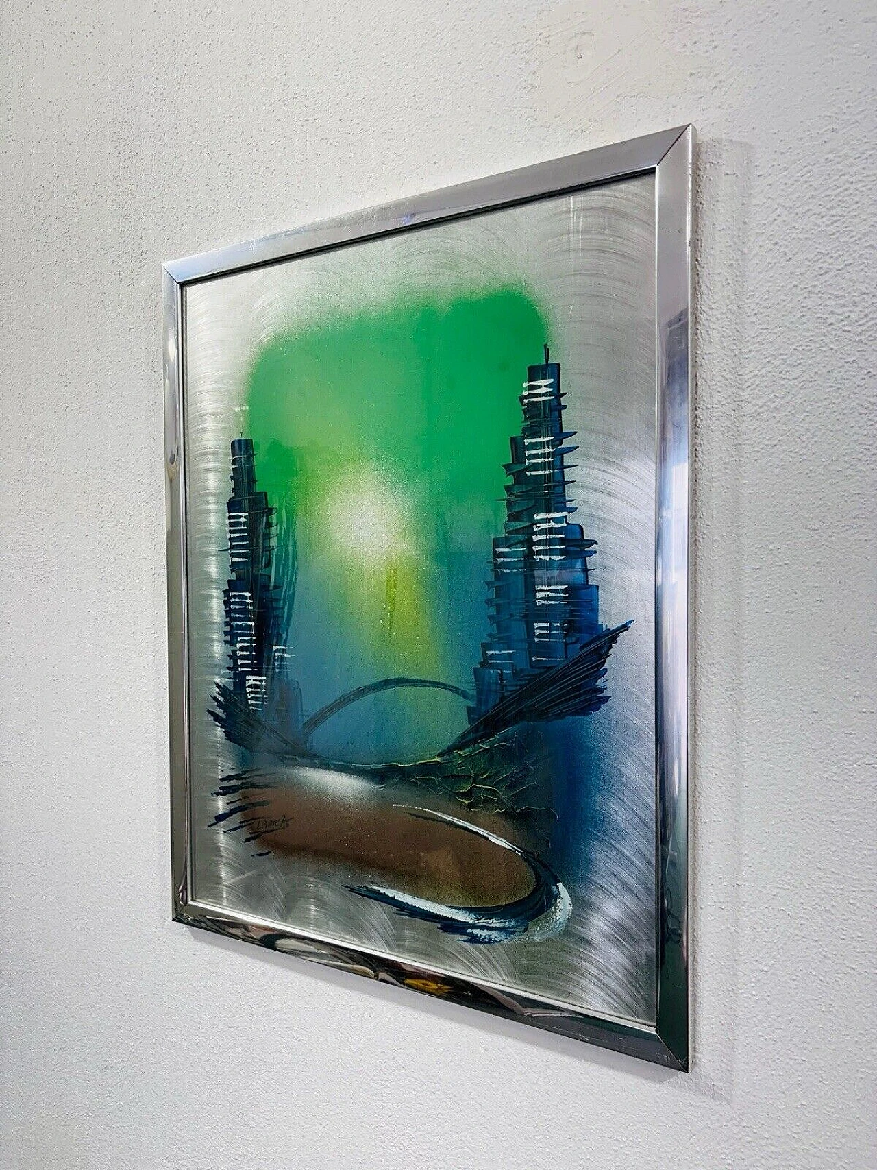 Lame, Skyscrapers, painted on a steel plate, 1975 2