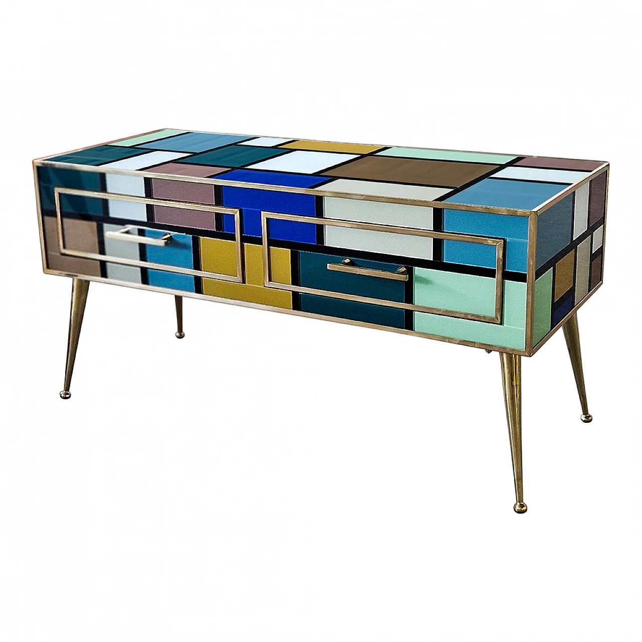 Multicoloured Murano glass coffee table, 1980s 7