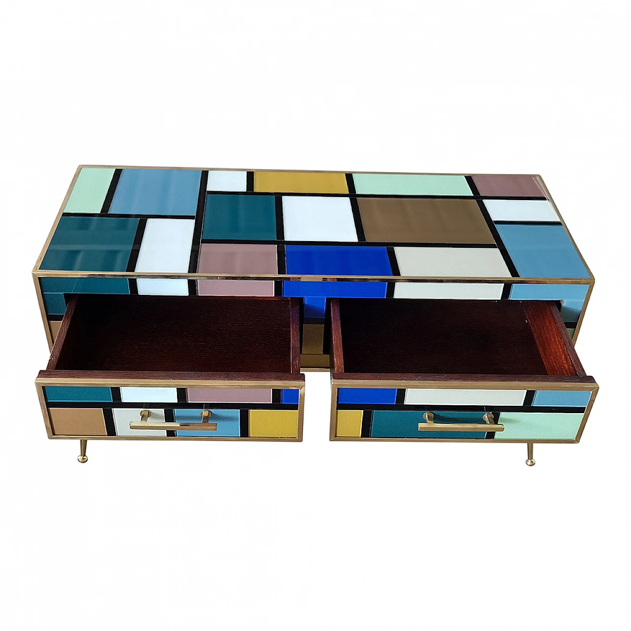 Multicoloured Murano glass coffee table, 1980s 8